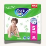 Fine Baby Diapers Maxi Size 5, (11-18 Kg), 36 Diapers