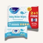 Fine Baby Water Wipes, 72 Wipes 2+1 free