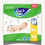 Fine Baby Diapers New Born 1, (2-5Kg), 60 Diaper