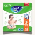 Fine Baby Diapers Medium Size 3, (4-9Kg), 46 Diapers