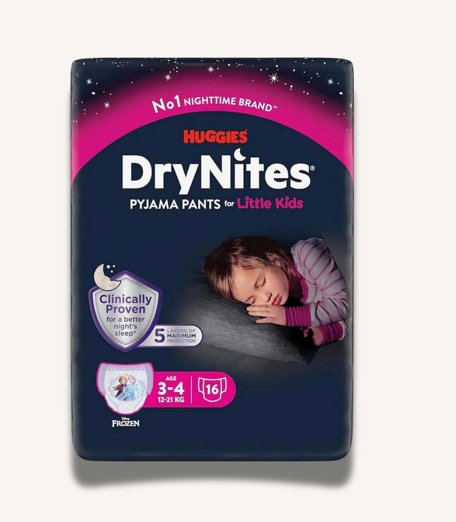 صور المنتجات MAMA - 5 Huggies Drynites Pants Girls 3-4 Years 16 Diapers - الصورة 1