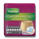 Depend Comfort Protect Underwear for Women Large, Pack of 9