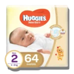 Huggies Newborn Size 2 Diapers (4-6 KG) 64x2 Pack