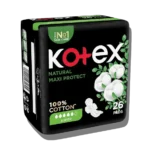 Kotex Natural Maxi Protect Super Pads 26 Pack