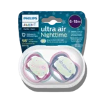 Philips Avent Ultra Air Night Soother for Girls 6-18 Months