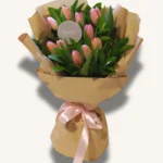 Pink Tulips with Green Flower Bouquet