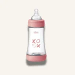 Chicco Perfect 5 Baby Bottle Medium Flow Anti Colic Silicone Teat 240ml, Pink