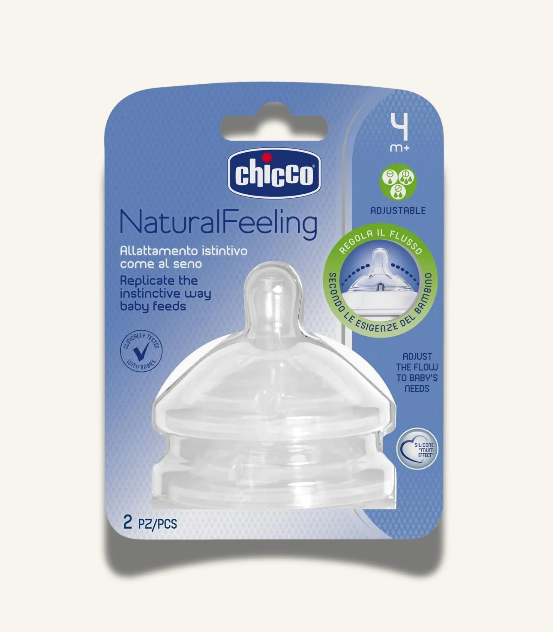 IMG_4661 Chicco Natural Feeling Teat 4m+ Adjustable Flow Anti Colic 2 Pcs - الصورة 1