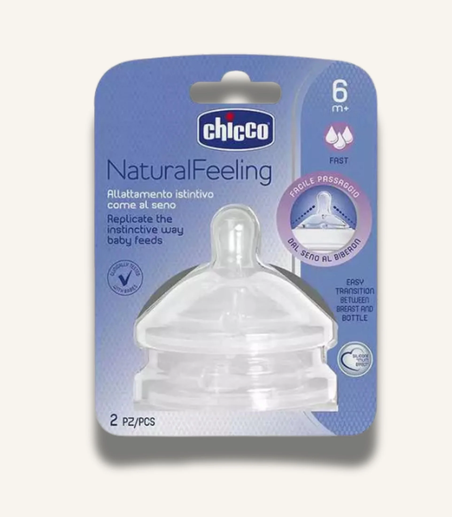 IMG_4672 Chicco Natural Feeling Teat 6m+ Fast Flow 2 Pcs - الصورة 1
