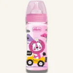 Chicco Well Being Polypropylene Baby Bottle Medium Flow 240ml, Pink