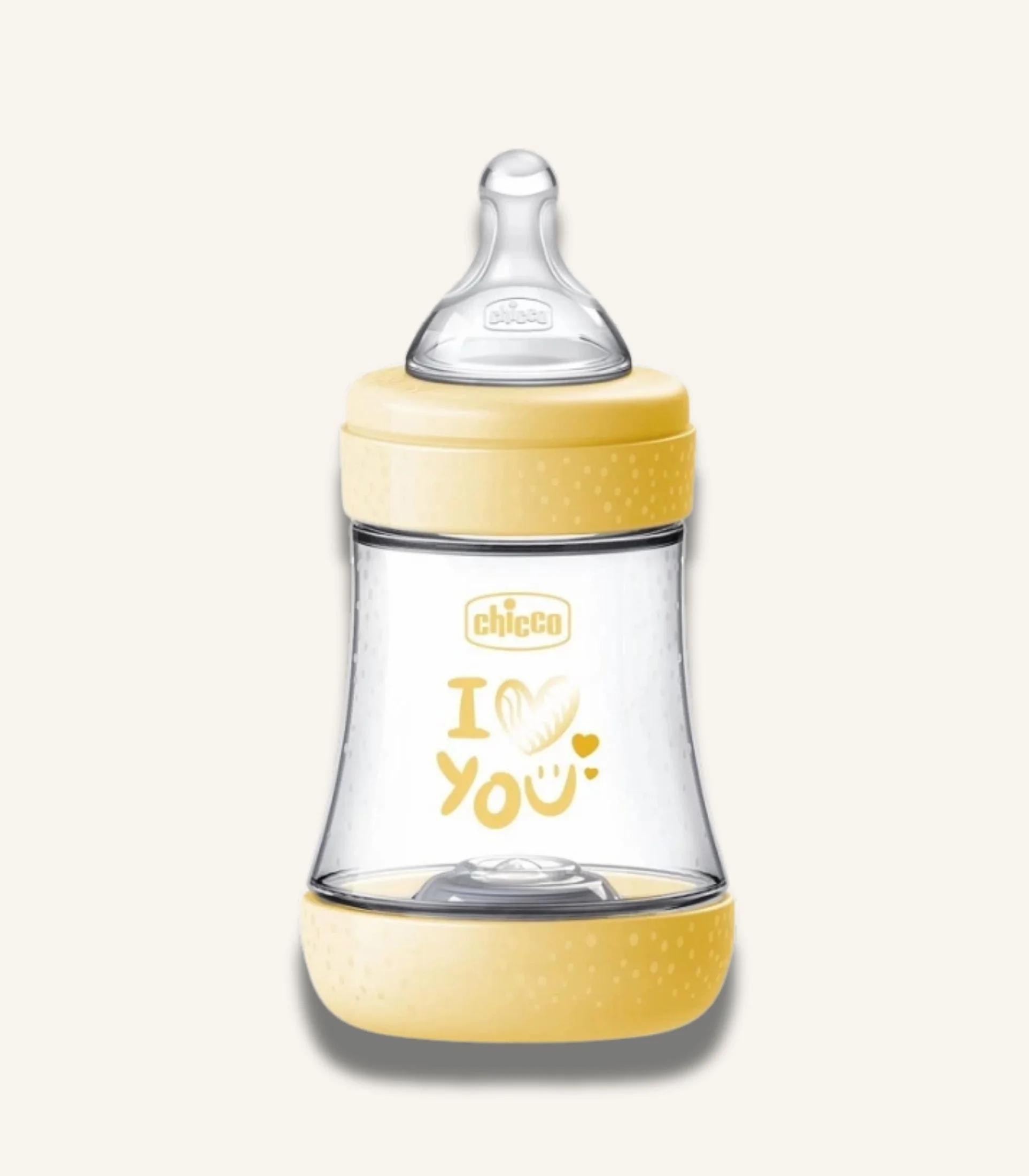 IMG_4691 Chicco Perfect 5 Baby Bottle Slow Flow Anti Colic Silicone Teat 150ml, Yellow - الصورة 1