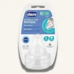 Chicco Perfect 5 6m+ Silicone Food Flow Anti Colic Teat, 2 Pcs