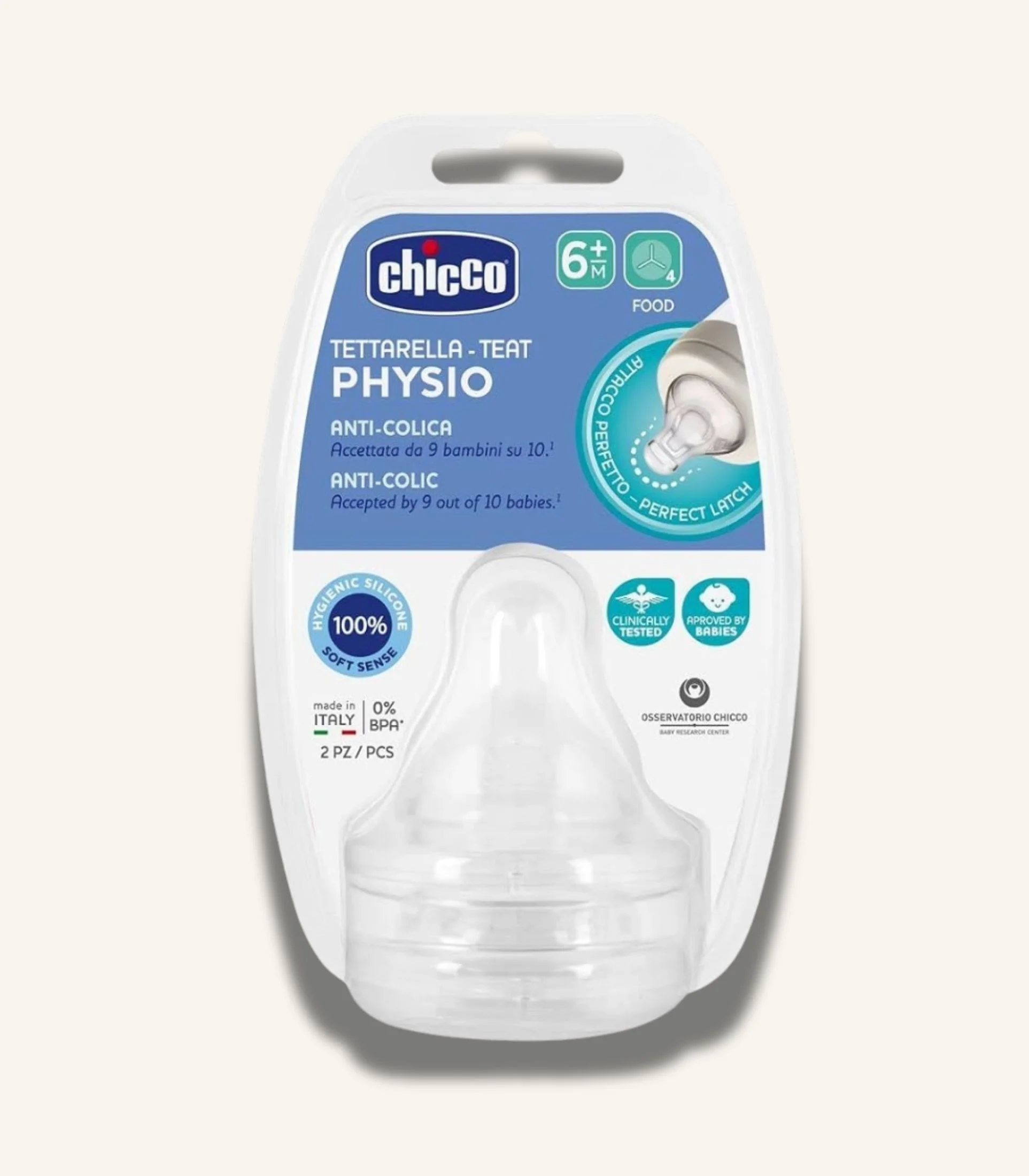 IMG_4803 Chicco Perfect 5 6m+ Silicone Food Flow Anti Colic Teat, 2 Pcs - الصورة 1