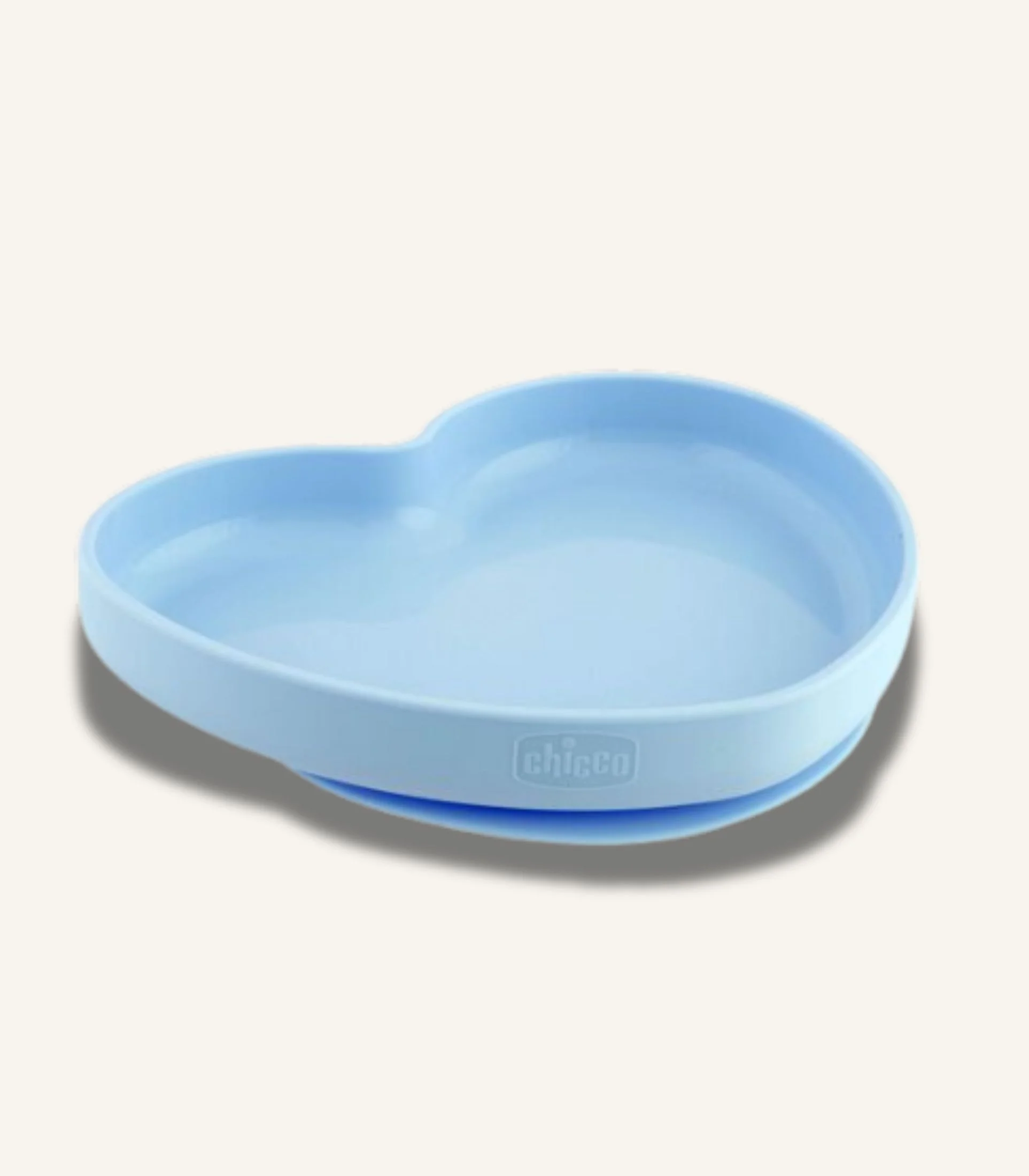 IMG_4863 Chicco Silicone Heart Shaped Plate 9m+, Blue - الصورة 1