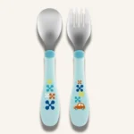 Chicco Metal Cutlery 18m+, Blue