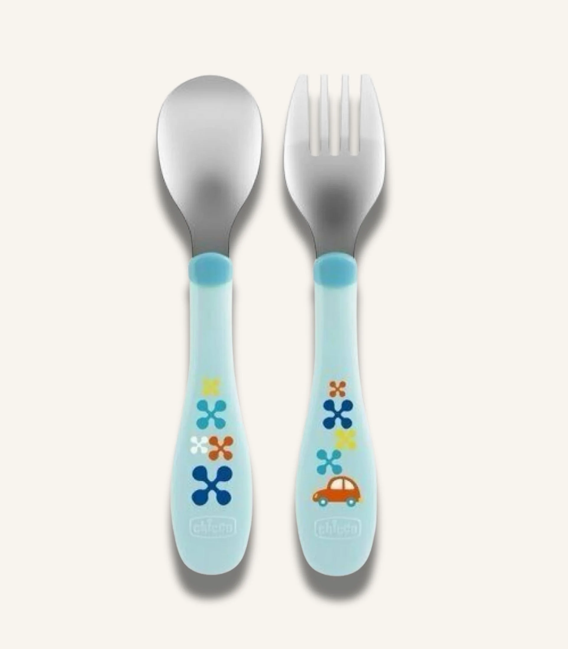 IMG_4887 Chicco Metal Cutlery 18m+, Blue - الصورة 1