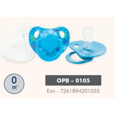 Optimal Round Nipple Silicone Pacifier (6 Months+) Blue