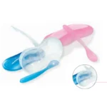 Optimal Grinding Feeding Bowl Tip Spoon Blue, Pink