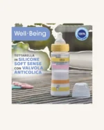 Chicco Well-Being Anti-Colic Feeding Bottle 330ml, Fast Flow 4m+ – Yellow