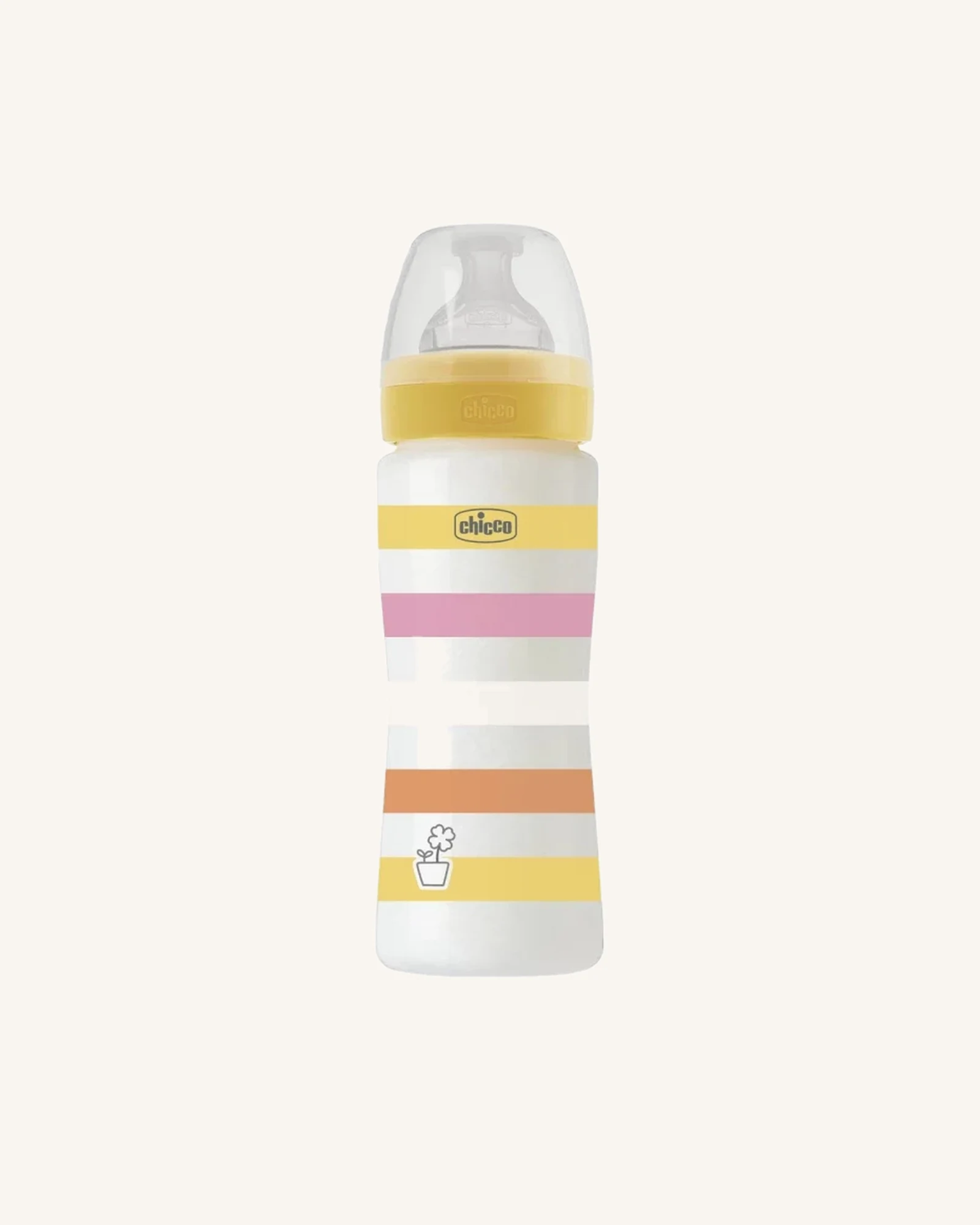 Chicco Well-Being Anti-Colic Feeding Bottle 330ml, Fast Flow 4m+ – Yellow