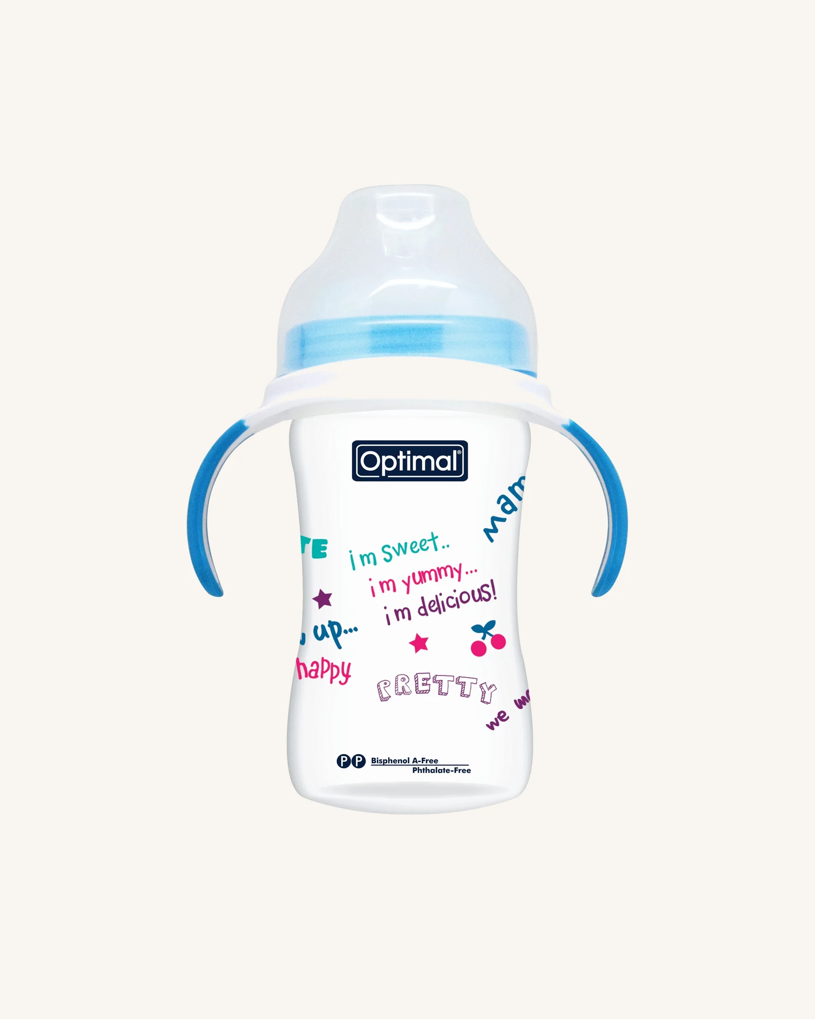 Optimal Extra Wide Neck Feeding Bottle with Handles 240ml, 6m+