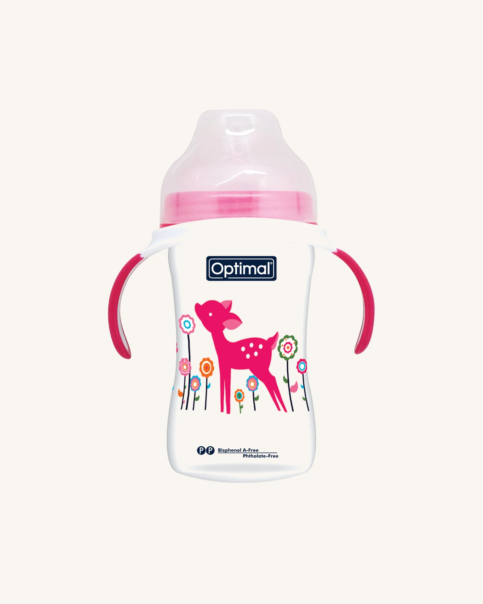 Optimal Extra Wide Neck Feeding Bottle with Handles 240ml, 6m+