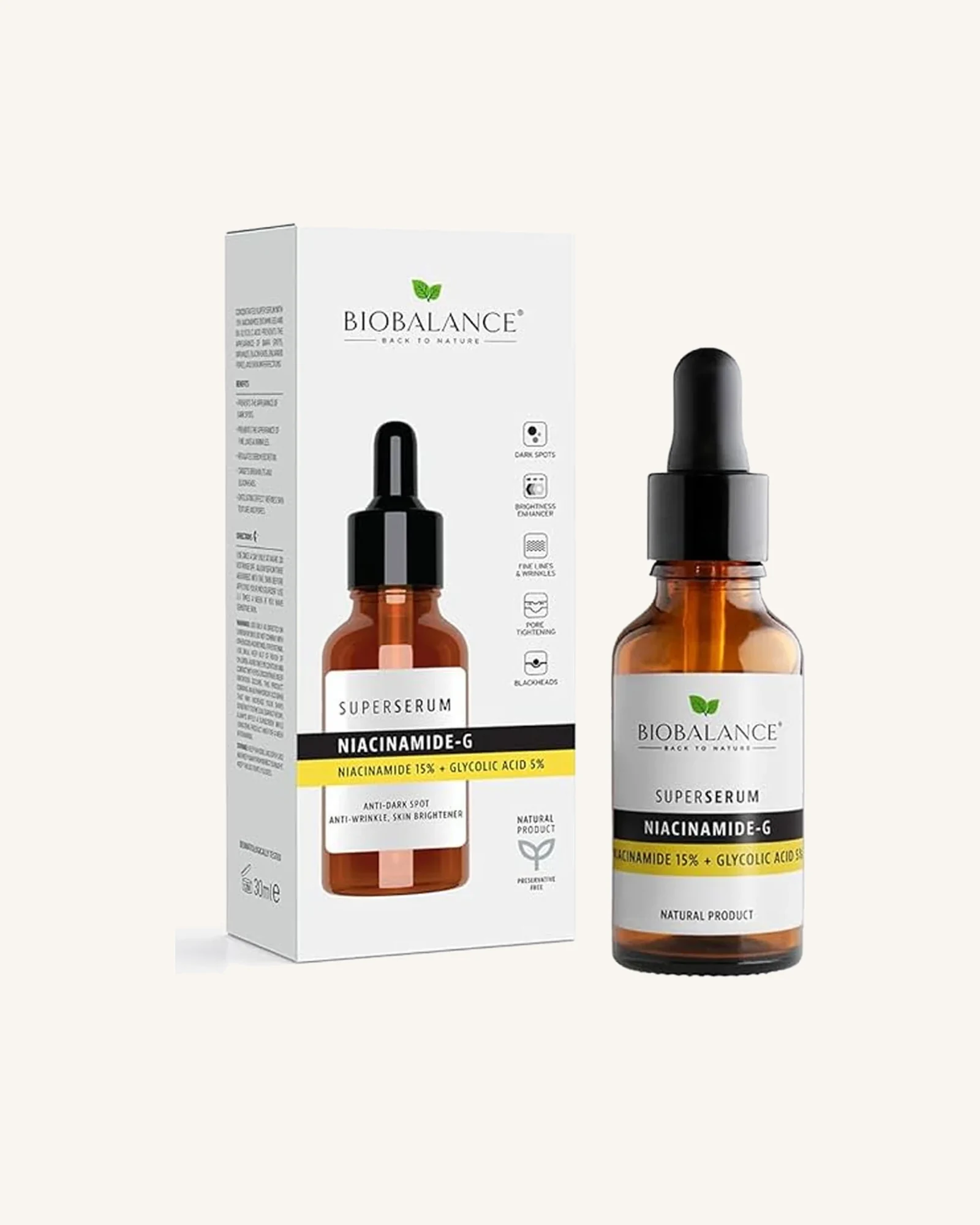 BioBalance Niacinamide-G Super Serum Niacinamide 15% + Glycolic Acid 5% - 30ml