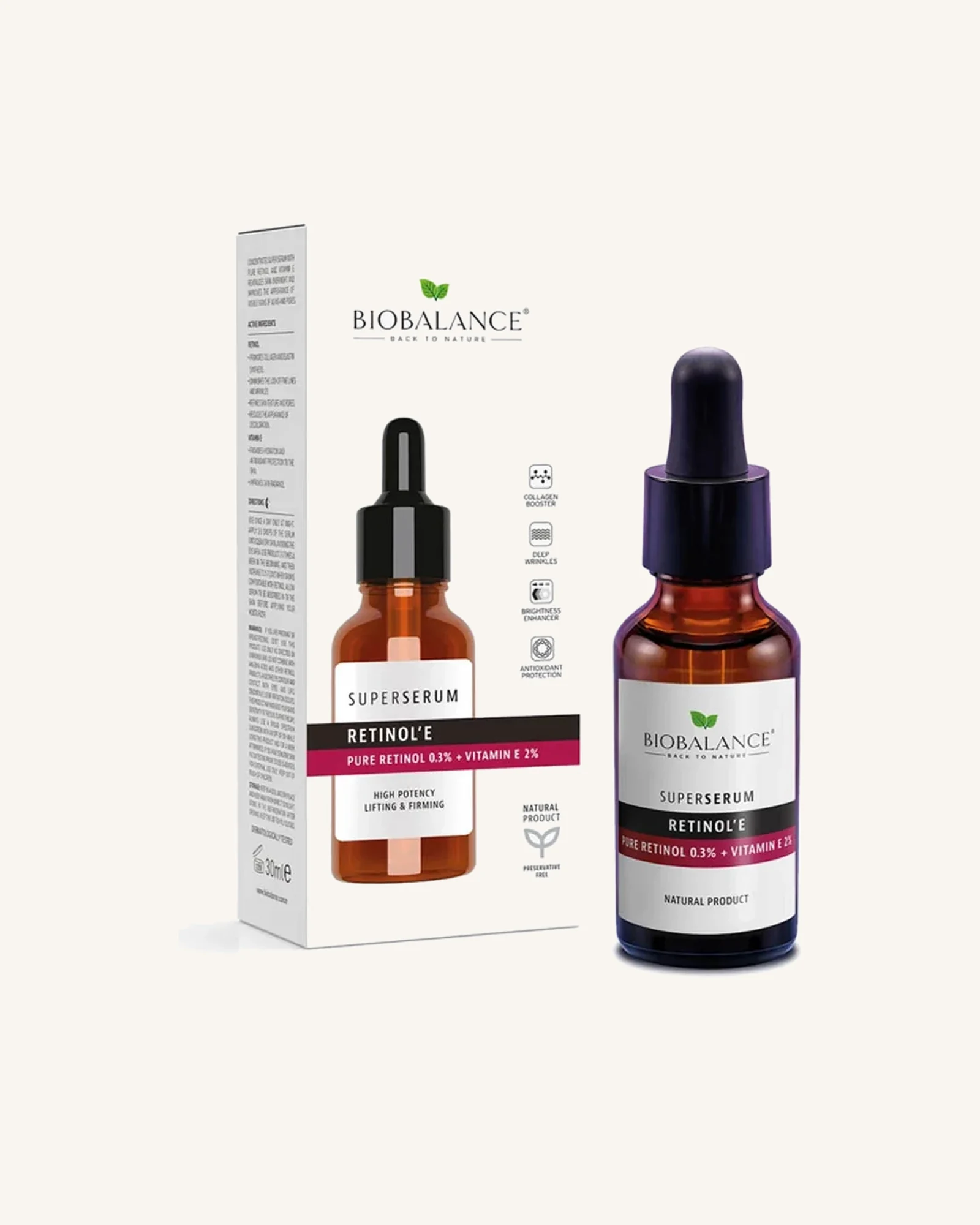 BioBalance Pure Retinol 0.3% + Vitamin E 2% Super Serum - 30ml