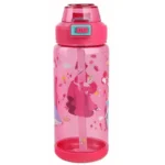 Optimal Polypropylene Wide Neck Straw Bottle 400ml Blue, Pink
