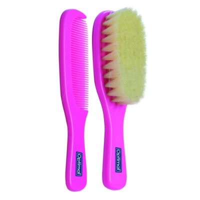 Optimal Hair Brush & Comb Set Blue, Pink, White