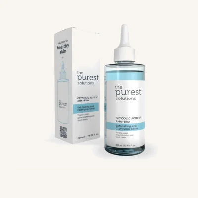 The Purest Solutions Glycolic Acid 5% AHA + BHA Exfoliating & Clarifying Toner - 200ml