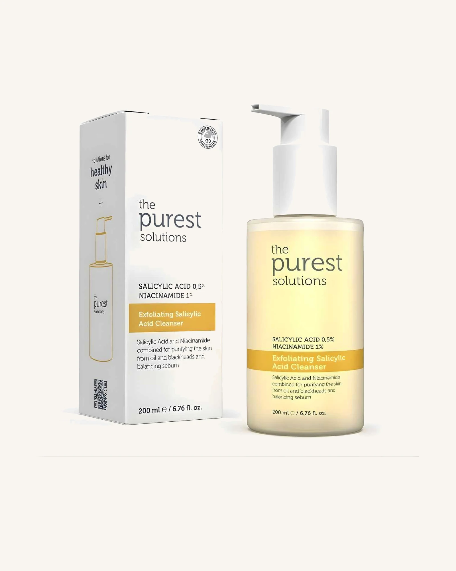The Purest Solutions Exfoliating Salicylic Acid Cleanser 0.5% Salicylic Acid + 1% Niacinamide - 200ml