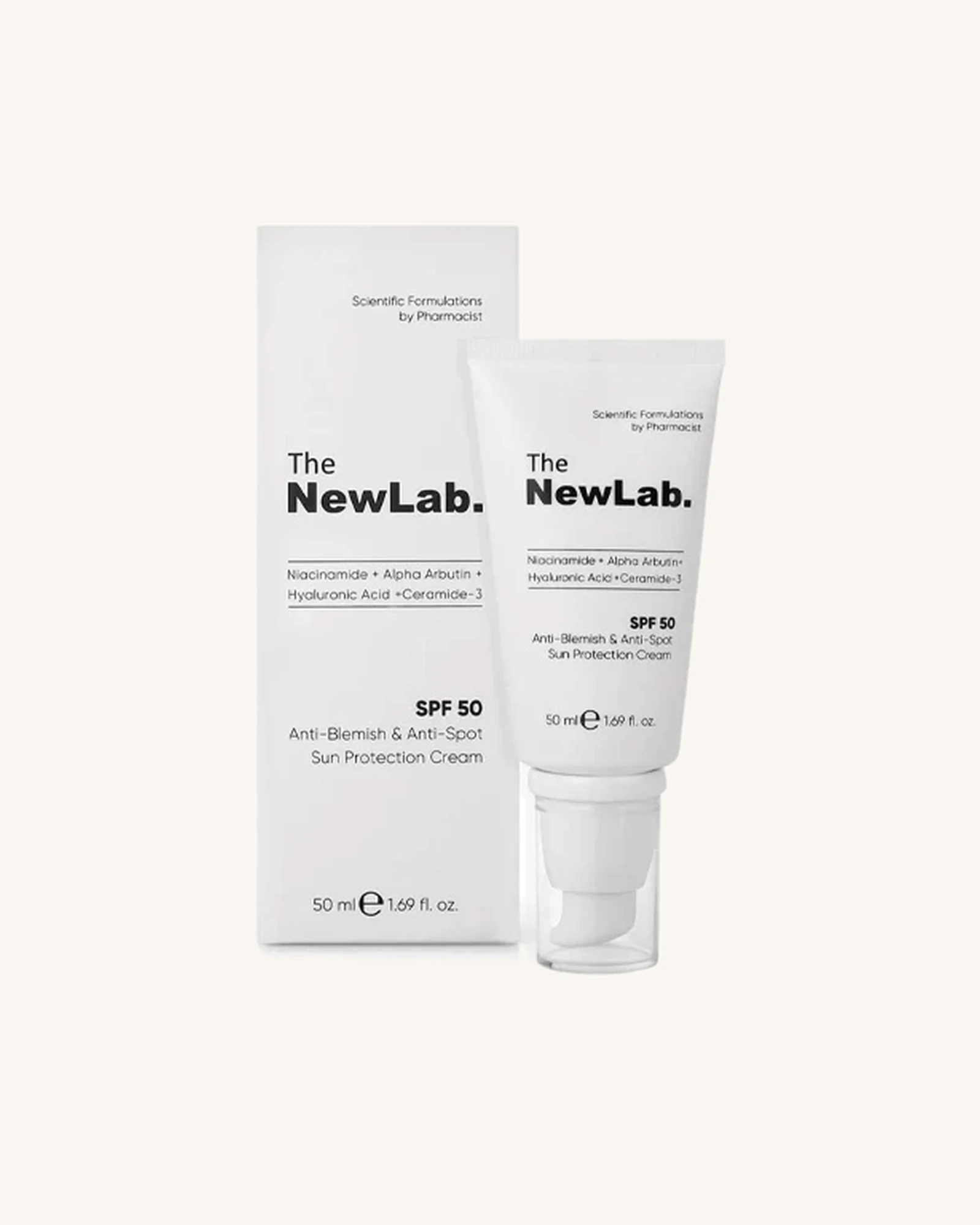The NewLab Anti-Blemish & Anti-Spot Sun Protection Cream SPF 50 - 50ml