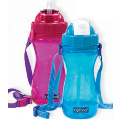 Optimal Silicone Straw Bottle 500ml (12 Months+) Blue, Pink