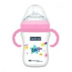 Optimal Mamilla Extra Wide Neck Feeding Bottle With Handle, Double Anti Colic System 300ml (6 Months+) Blue, Pink, Green