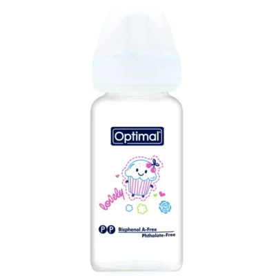 Optimal Glass Feeding Bottle Colored 160ml Blue, Pink, White
