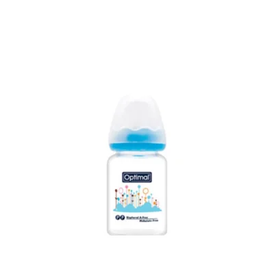 Optimal Glass Feeding Bottle Colored 60ml Blue, Pink