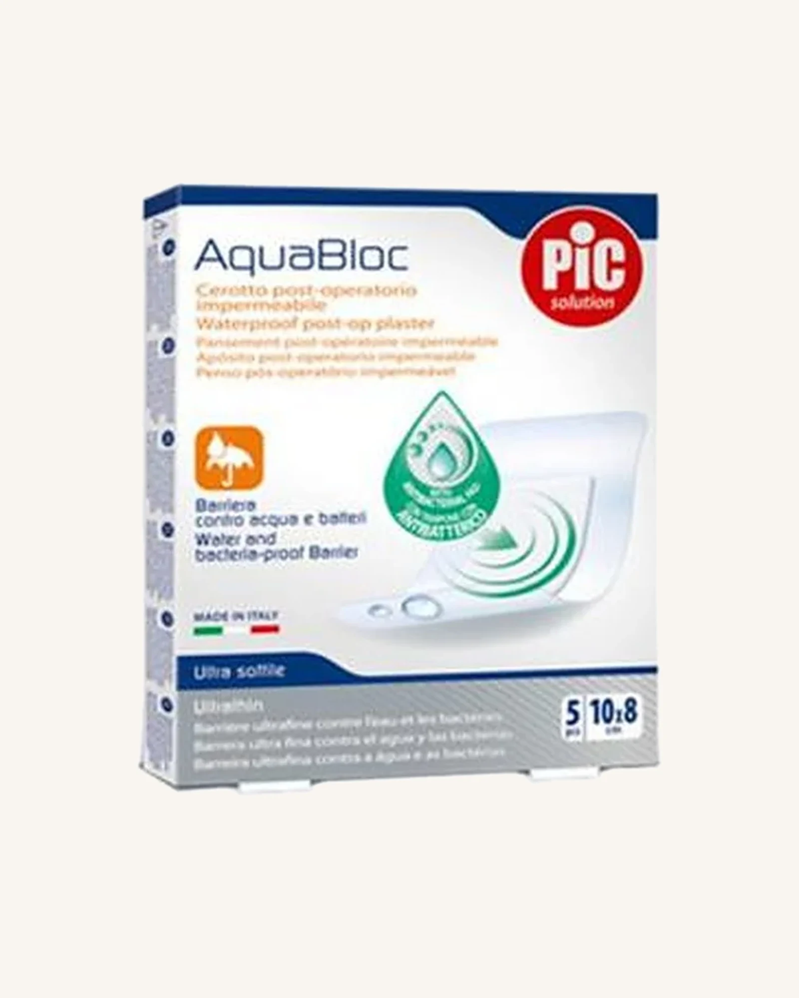 5 AQUABLOC PLASTERS CM10X8 ST ANTIBACT