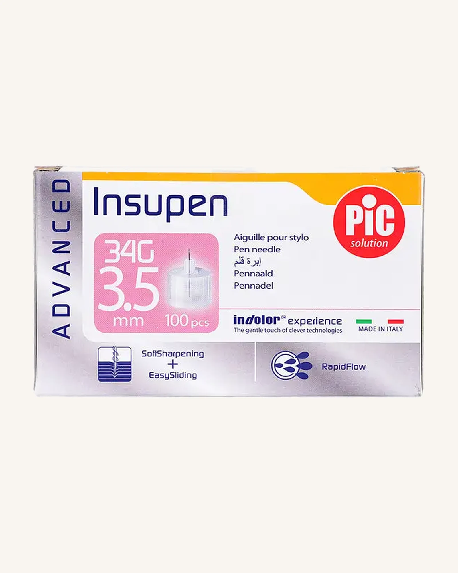 PEN NEEDLE PIC INSUPEN AD 34G*3,5 100P FR