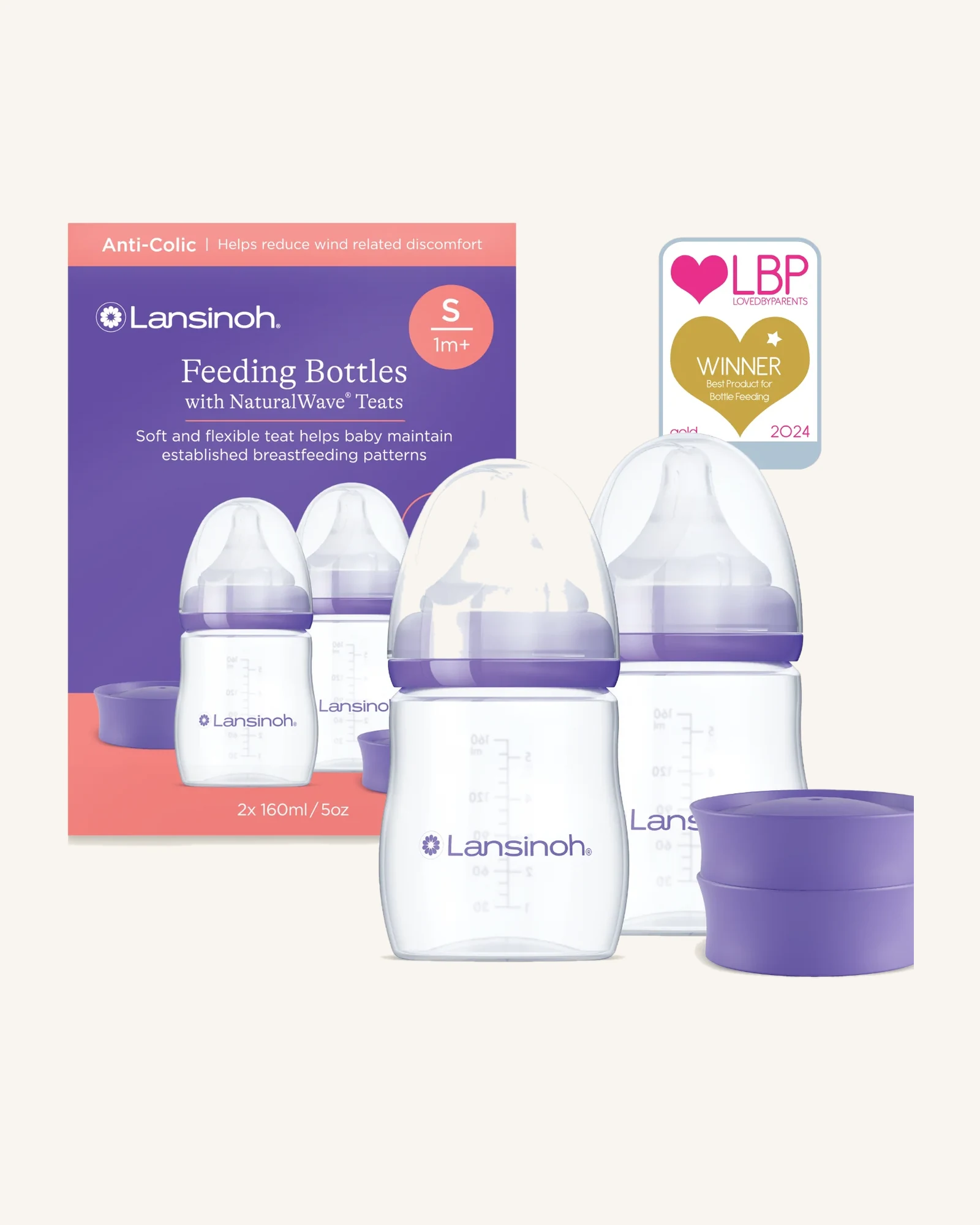 Feeding Bottles 2*160ml with NaturalWave® Teat